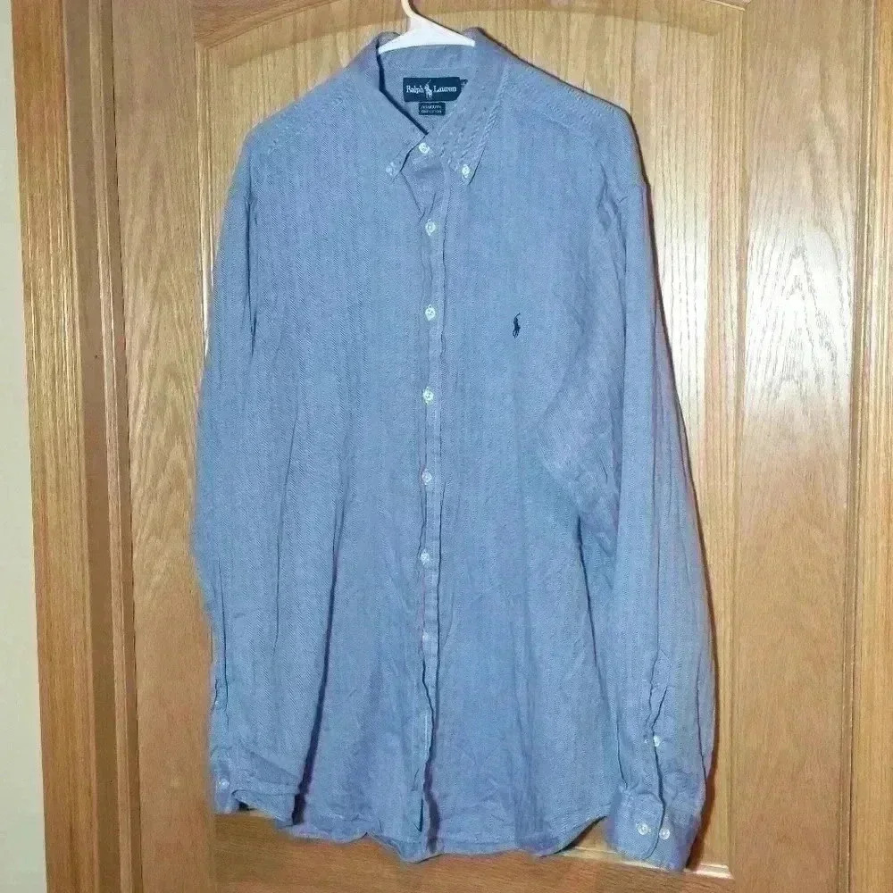 Ralph Lauren Varmouth men's blue long sleeve button down shirt size XL